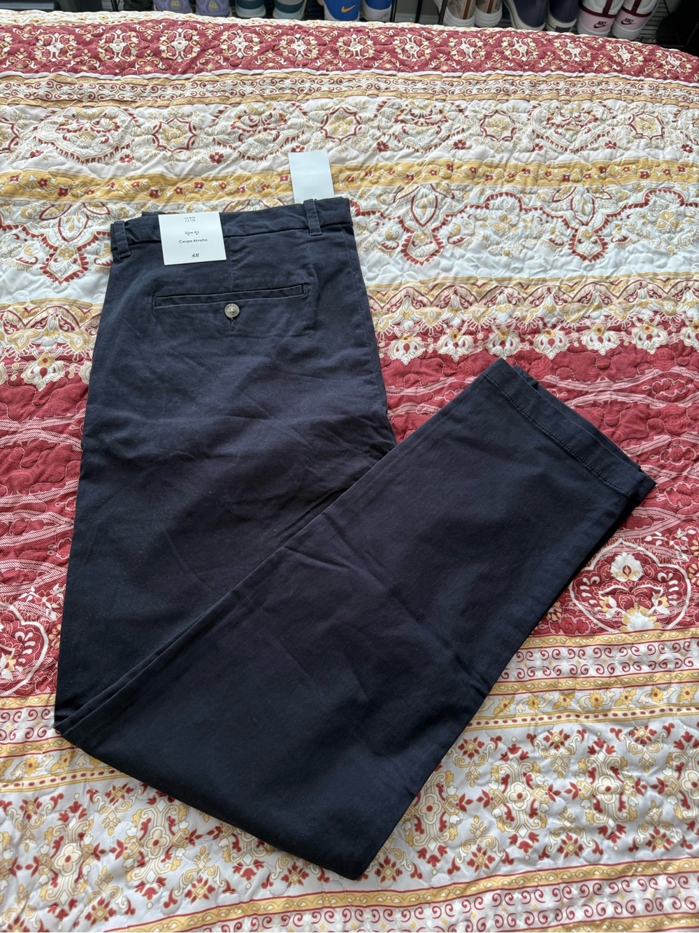 H&M Men's Dark Navy Chino Pants Slim Leg